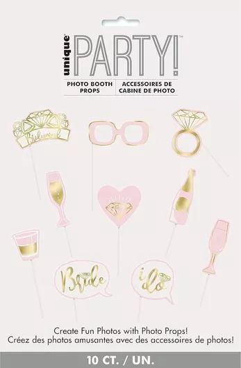 Σετ Φωτογραφικού Θαλάμου Ροζ & Χρυσό Hen Party Photo Booth Props 10 Τμχ