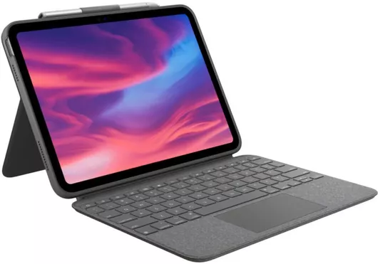 Logitech Combo Touch Flip Cover με Πληκτρολόγιο Γερμανικά Γκρι (iPad 2022 10.9'') 920-011435
