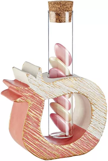 Adorex Επιτραπέζιο Γούρι Ρόδι Ροζ Κεραμικό 9x14cm