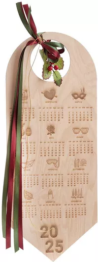 Κρεμαστό Ημερολόγιο Ξύλινο 2025 43εκ 18920