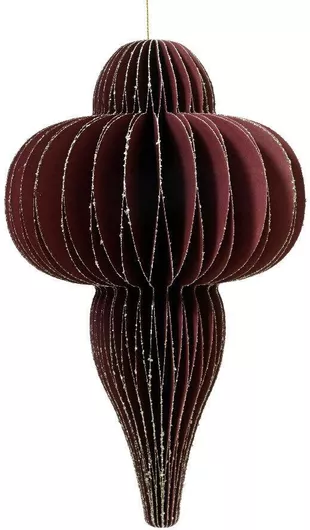 Χριστουγεννιάτικο Κρεμαστό Στολίδι Μπορντό Χάρτινο 15cm