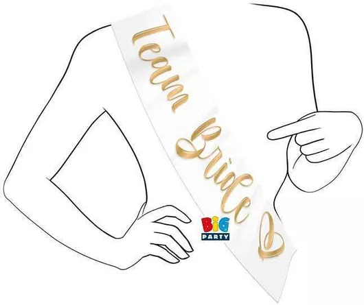 Κορδέλα Λευκό & Χρυσό Team Bride 168 X 10 Εκ