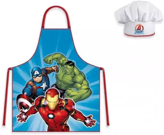 BrandMac 014268 Avengers Παιδική Ποδιά Μαγειρικής & Σκούφος Πολύχρωμο