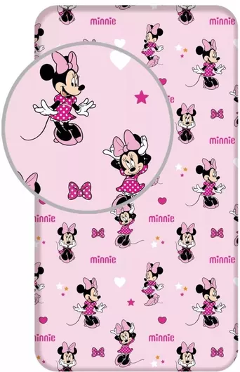 Jerry Fabrics Σεντόνι Μονό Disney Minnie Pretty με Λάστιχο Βαμβακερό 90x200cm