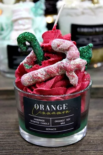 Gerakis Αρωματικό Κερί Σόγιας σε Βάζο με Άρωμα Πορτοκάλι Πορτοκαλί 8.2x5.8cm