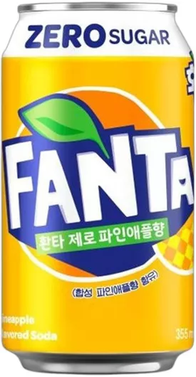 Fanta Αναψυκτικό Ανανάς με Ανθρακικό, Χωρίς Ζάχαρη 26-1065 355ml