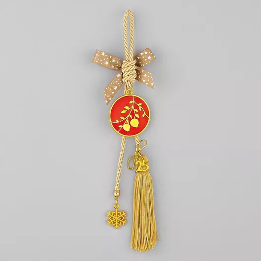 Χριστουγεννιάτικο Κρεμαστό Χρυσό Γούρι Εγ24072