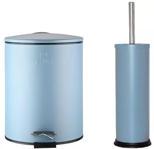 Estia Classic Μεταλλικό Σετ Πιγκάλ & Καλαθάκι Μπάνιου 5lt Μπλε