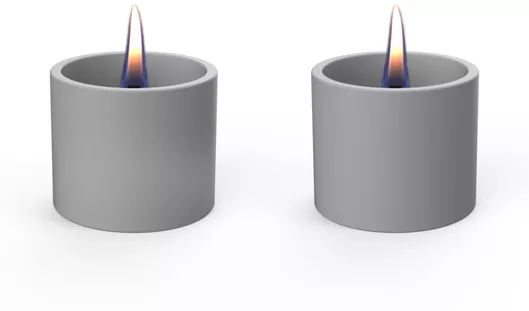 Tenderflame Διακοσμητικό Κερί Κηροπηγίου Γκρι 7.5cm 2τμχ