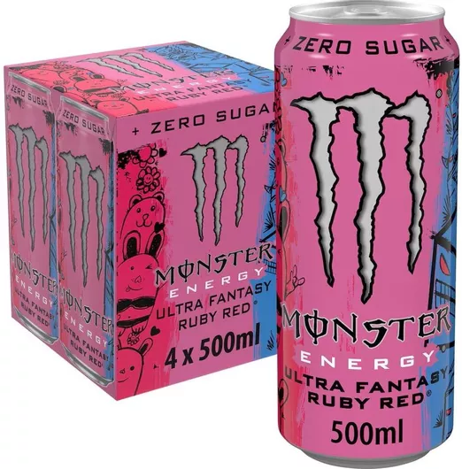 Monster Ultra Energy Drink Fantasy Ruby Red με Ανθρακικό 500ml