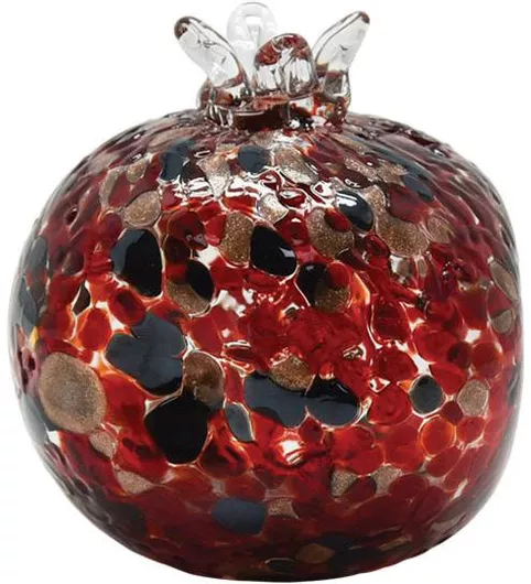 Ροδι Φυσητο Γυαλι Κοκκινο Βουλες Φ9x11cm 12/κιβ