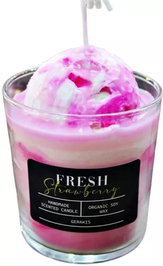Gerakis Αρωματικό Κερί Σόγιας σε Βάζο με Άρωμα Φράουλα Πολύχρωμο 8.5x8.9cm