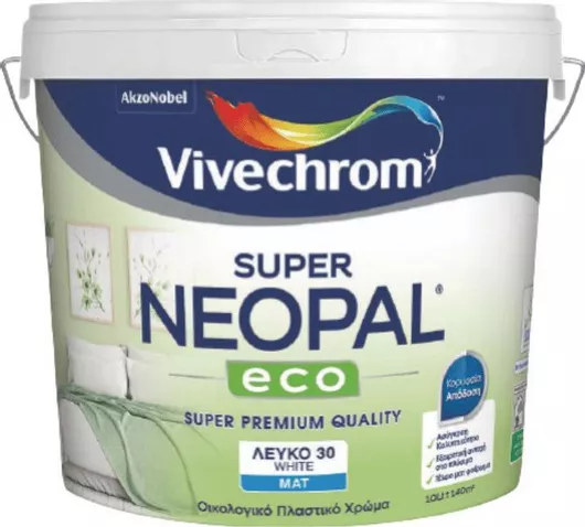 Vivechrom Super Neopal Eco Base P Πλαστικό Χρώμα Οικολογικό για Εσωτερική Χρήση 1lt