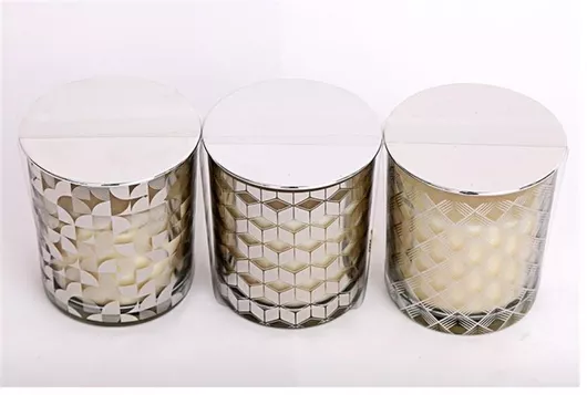 Ποτήρι Αρωμ.κερί Καπάκι Ασημί Χρ 9χ10