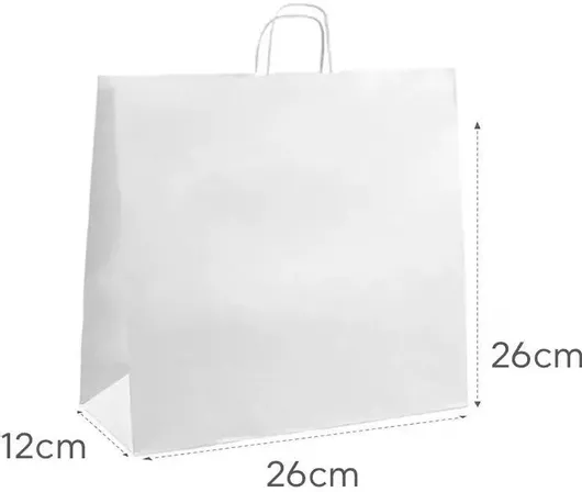 Στριφτό Χερούλι STR-W Χάρτινη Τσάντα για Δώρο Λευκό 26cm 1000τμχ