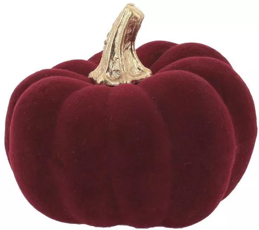 Beauty Home Κολοκύθα Βελούδο Μπορντώ Χρυσό 9 X 7 Cm