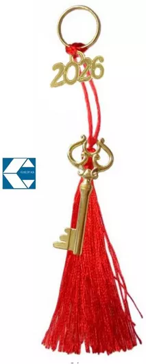 Γούρι Διακοσμητικό Κλειδί 2026 Χρυσό-κόκκινο 15cm Galifas 33196710 Galifas