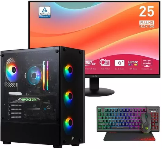 Vengeance Infinity-E5 Desktop PC Athlon-3000G/8GB DDR4/240GB SSD/No OS με Πληκτρολόγιο US με Οθόνη MSI Pro MP252L