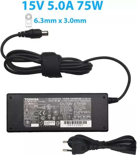 Toshiba Φορτιστής Laptop 75W 15V 5A 6.3x3mm