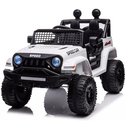 Παιδικό Ηλεκτροκίνητο Αυτοκίνητο Διθέσιο με Τηλεκοντρόλ Τύπου Jeep 4x4 12V Λευκό