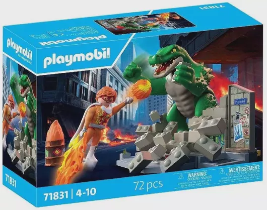 Playmobil Σούπερ Ήρωες: Μάχη Εναντίον Της Γιγαντιαίας Σαύρας για 4+ Ετών #71831