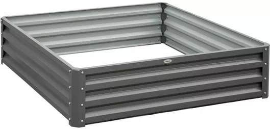 Outsunny Παρτέρι για Περίφραξη Κήπου από Μέταλλο 120x120x30cm Γκρι