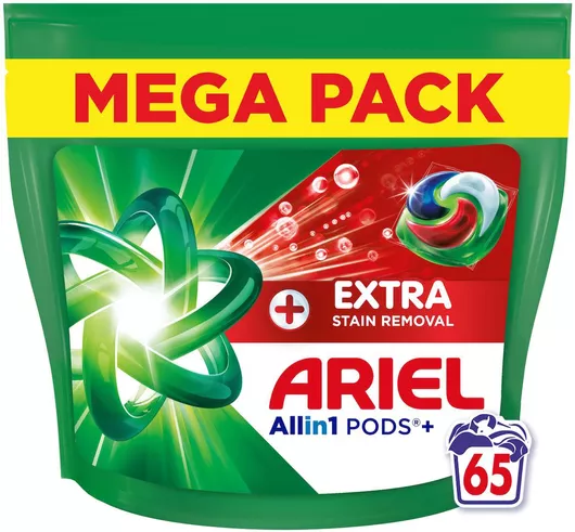 Ariel All In 1 Extra Clean Απορρυπαντικό Ρούχων Ρούχων 65τμχ