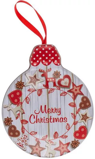 Χριστουγεννιάτικο Κρεμαστό Στολίδι Ταμπελάκι Λευκό Μεταλλικό 11x14x4cm Merry Christmas