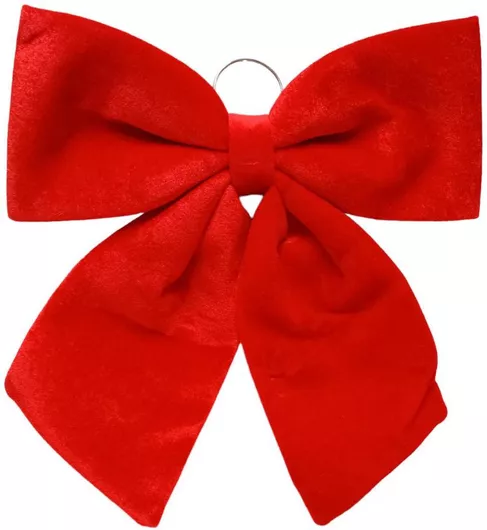 Χριστουγεννιάτικο Κρεμαστό Στολίδι Φιόγκος Υφασμάτινος Κόκκινος 44x46cm