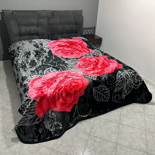 Olia Home Κουβέρτα Βελουτέ Υπέρδιπλη 220x240cm Κόκκινο
