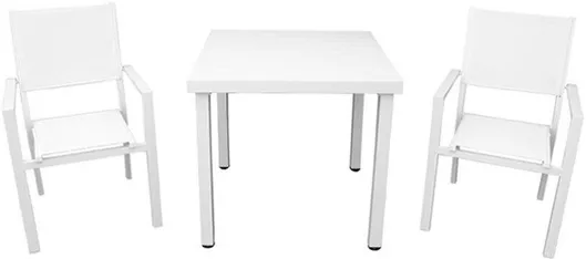 Bliumi Madison 200-60-013 Σετ Τραπεζαρίας για Μικρούς Εξωτερικούς Χώρους 3τμχ Λευκό