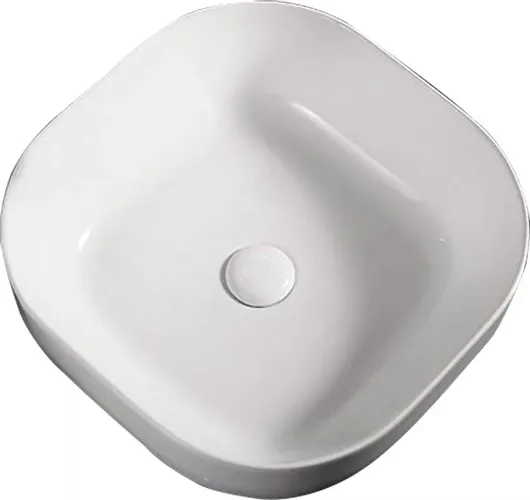 Square Slim Επικαθήμενος Νιπτήρας Πορσελάνης 43x43x13.5cm Λευκό