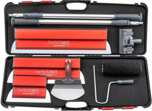 Σπατουλαδόροι Σετ 9τεμ Parfaitliss Γυψοσανίδα 3 Μαλακές Σπάτουλες 25-45-60cm 1 Σπατουλαδόρο Οβάλ Γωνία 45° 2 Κοντάρια Βιδωτα 0,7m Ένας Αντάπτορας Σπάτουλες Ρολό Στόκο 220mm Λαβή 80607