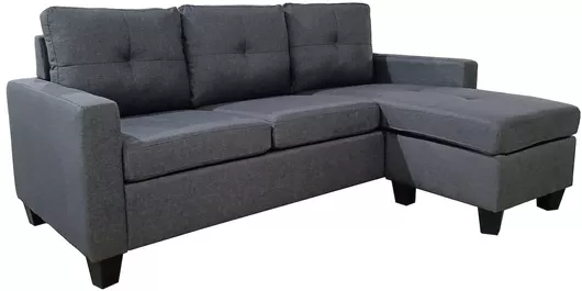 Idril Γωνιακός Καναπές με Αναστρέψιμη Γωνία Γκρι 205x162x84cm