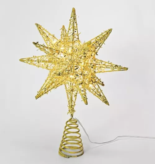 Χριστουγεννιάτικη Κορυφή Αστέρι Φωτιζόμενη Χρυσό
