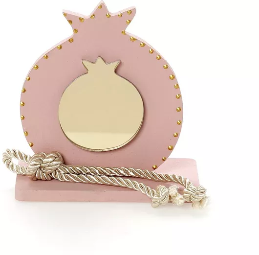 Bellissimo Επιτραπέζιο Γούρι Ρόδι από Ξύλο Ροζ