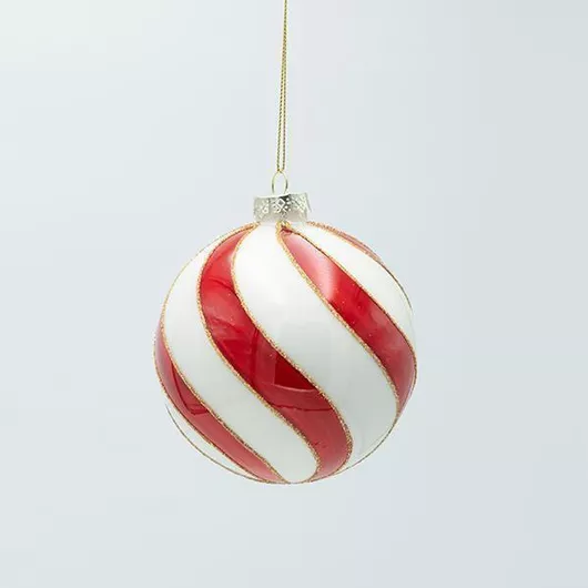 Σετ 4 Μπάλες Γυάλινες Χρυσό 10cm με Χρυσόσκονη