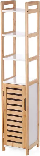 Viosarp Επιδαπέδια Ραφιέρα Μπάνιου Ξύλινη 23x23x119cm Μπεζ