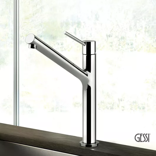 Gessi Μπαταρία Κουζίνας Πάγκου Ασημί