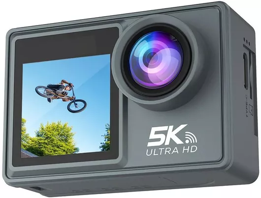 idl-M40R 256GB Action Camera 5K Υποβρύχια με Οθόνη 2" & Wi-Fi Μαυρό