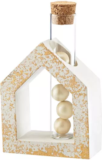 Adorex Επιτραπέζιο Γούρι Σπίτι Χρυσό Κεραμικό 9x14cm