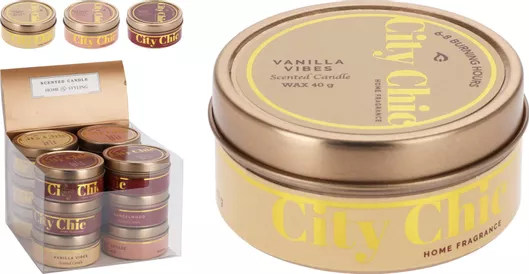 Αρωματικό Κερί Μεταλλικό Χρυσό Βαζάκι Vanilla Vibes 6x3cm