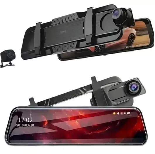 Hoco Σετ Καθρέπτης με Κάμερα DVR Αυτοκινήτου 1080P με Οθόνη 9.66" & Κάμερα Οπισθοπορείας