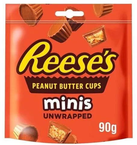 Reese's Peanut Butter Cups Minis Unwrapped Σοκολατάκια Γάλακτος φυστικοβούτυρο Χωρίς Γλουτένη 90gr