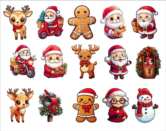 Σετ Χριστουγεννιάτικα Αυτοκόλλητα Βινυλίου Κωδ 52024
