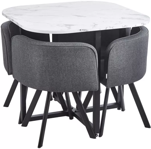 Τραπεζαρία Adeline 5τμχ 90x90cm