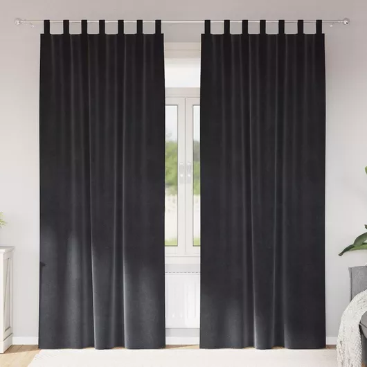 vidaXL Κουρτίνα Παραθύρου με Τιράντες Γκρι 140x245cm - 4eba4b2e