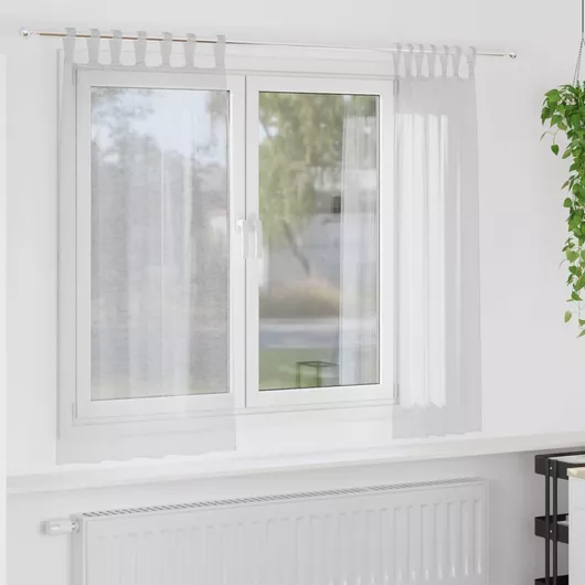 vidaXL Κουρτίνα Παραθύρου με Τιράντες Γκρι 140x175cm