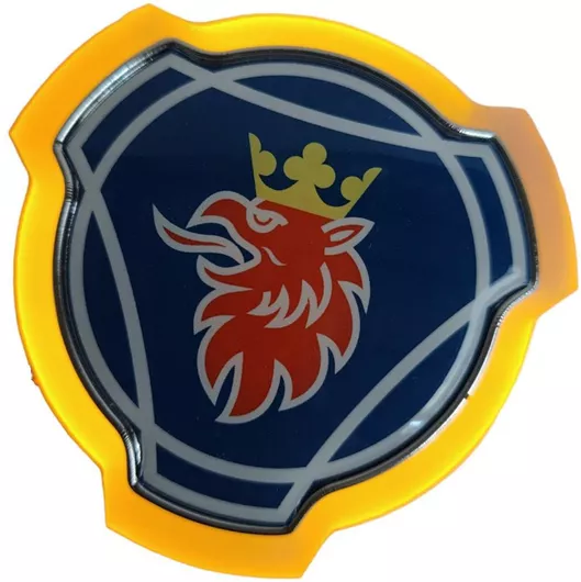 Διακοσμητικό Έμβλημα Μάσκας &quotscania &quot Λευκό Περίγραμμα Πορτοκαλί Led