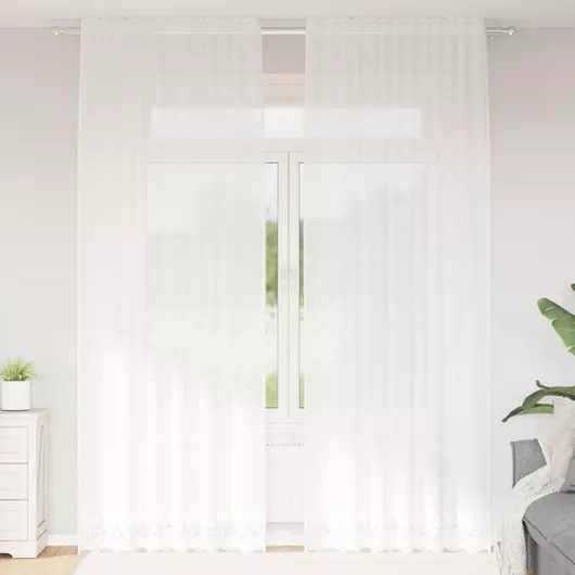 vidaXL Κουρτίνα Παραθύρου με Τρέσα Λευκό 150x260cm